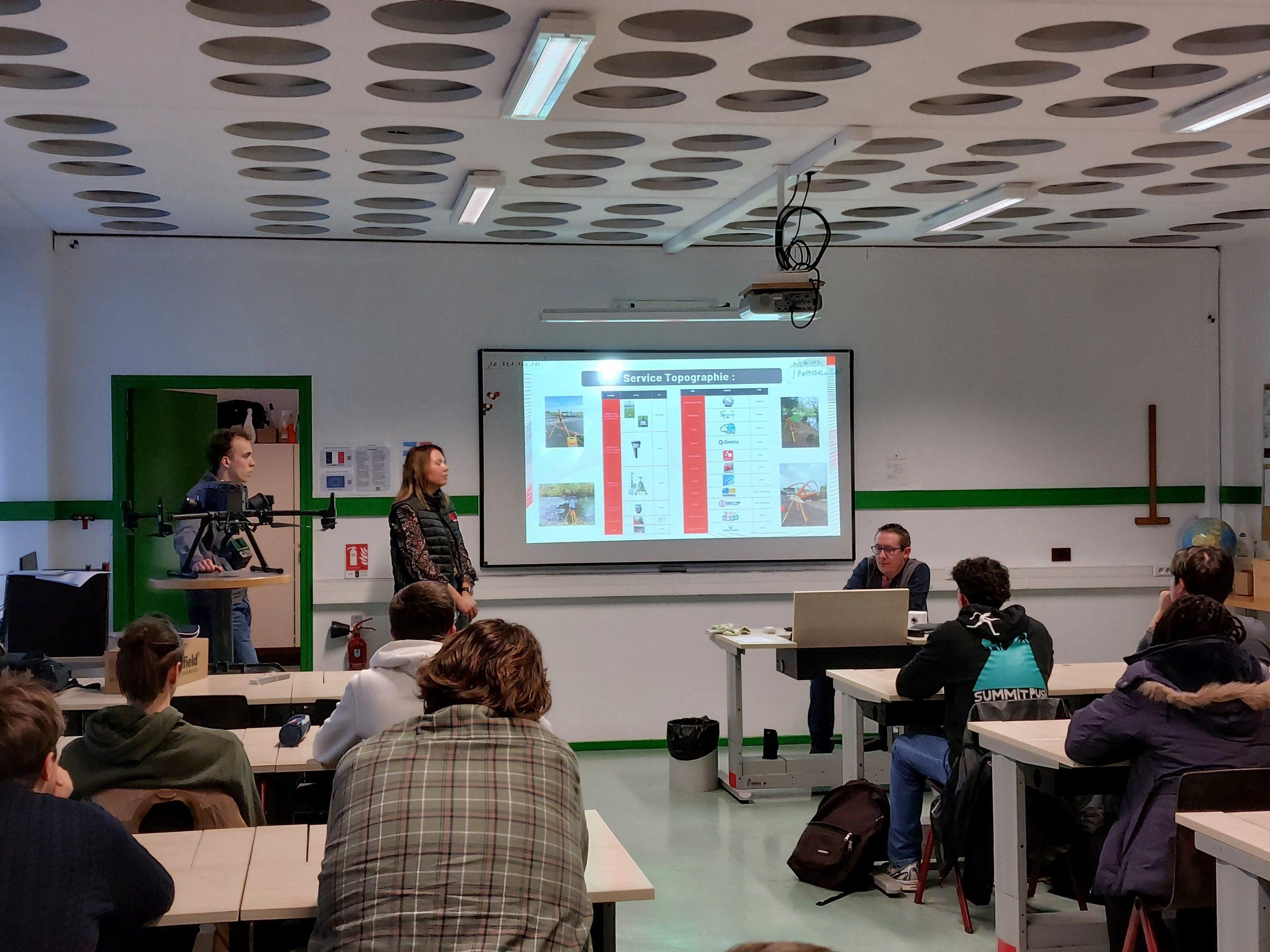 Présentation du métier de géomètre-topographe aux TS1 MGTMN par le cabinet INGEO – Lycée Jean Prouvé de Lomme