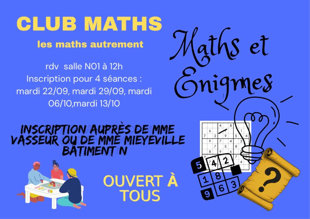 Affiche club de maths